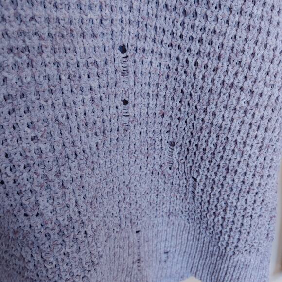 American Eagle Light Purple NWT NEW Distressed Top Sweater Size Small Soft - Picture 9 of 11